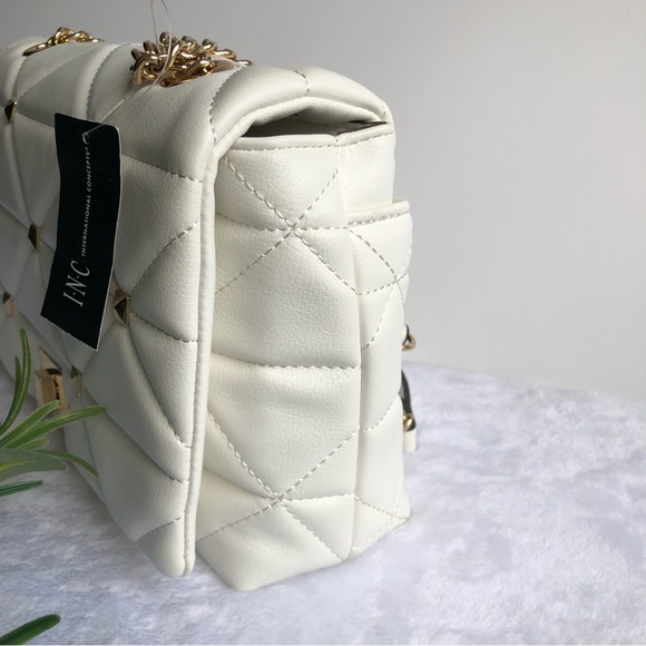 INC International Concepts Ajae Quilted Studded Crossbody Bag, Vanilla,  NWT - Picture 4 of 8